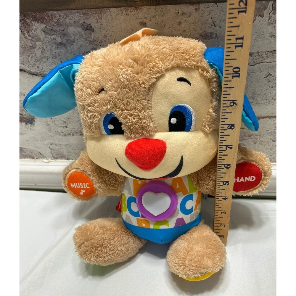 Fisher-Price Laugh & Learn Smart Stages Puppy Musical Plush Toy Brown Blue FPP50